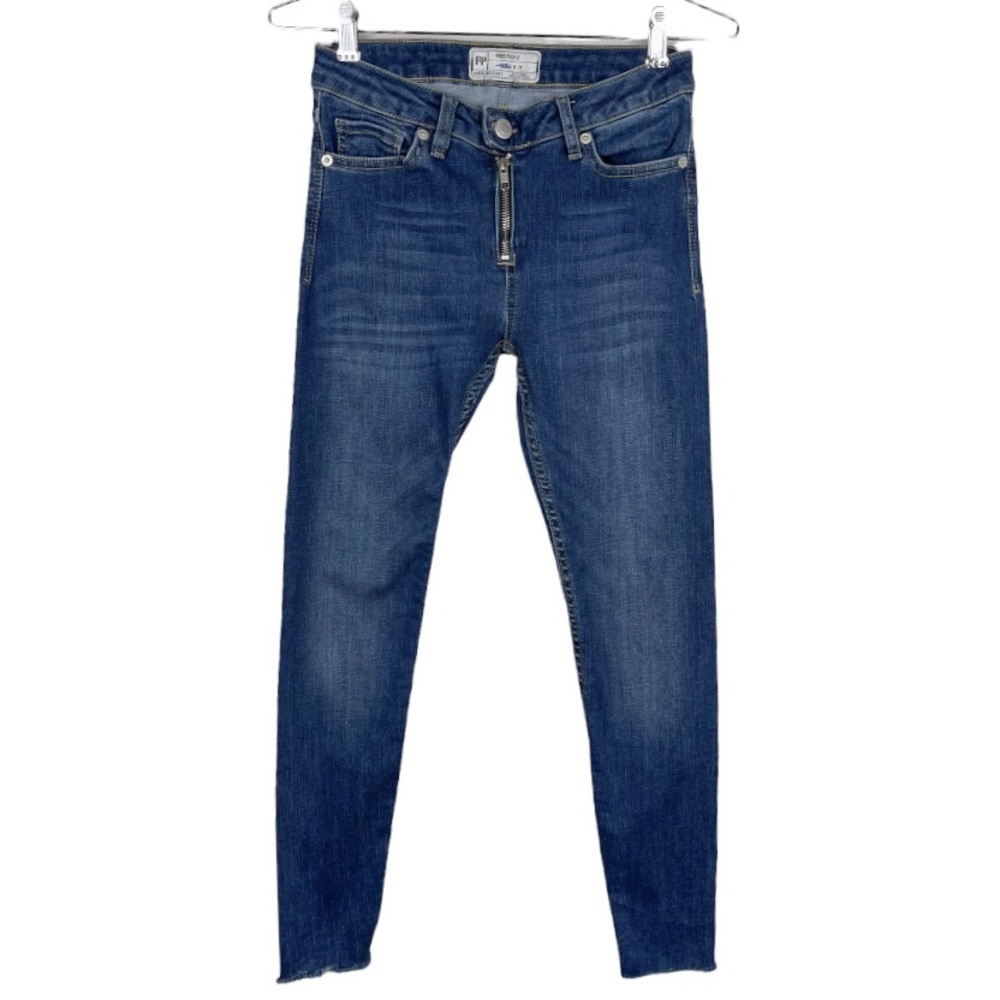 Free People Raw Hem Denim Skinny Jeans Size 24